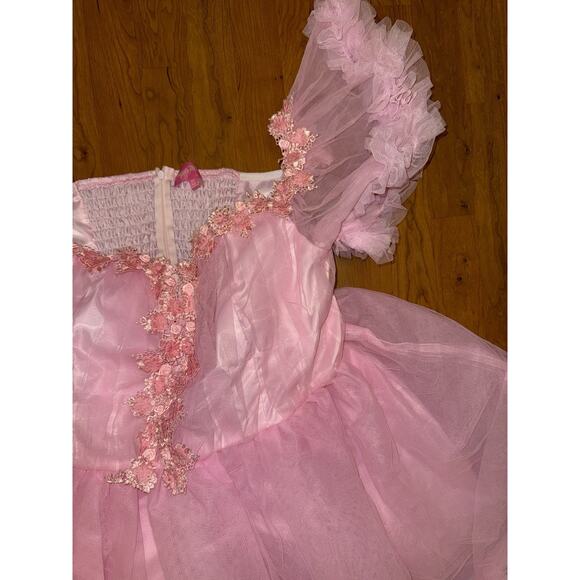 Sugar Thrillz Pink Rose Embellished Tulle Mini Frilly Dress With Bow Detail 2XL - Picture 3 of 6